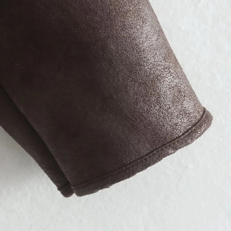 Willshela Womens Fashion Pocket Brown Single Chest Jacket Retro Collar Collar Long Sleeves Womens Fashion Womens Wear 241107