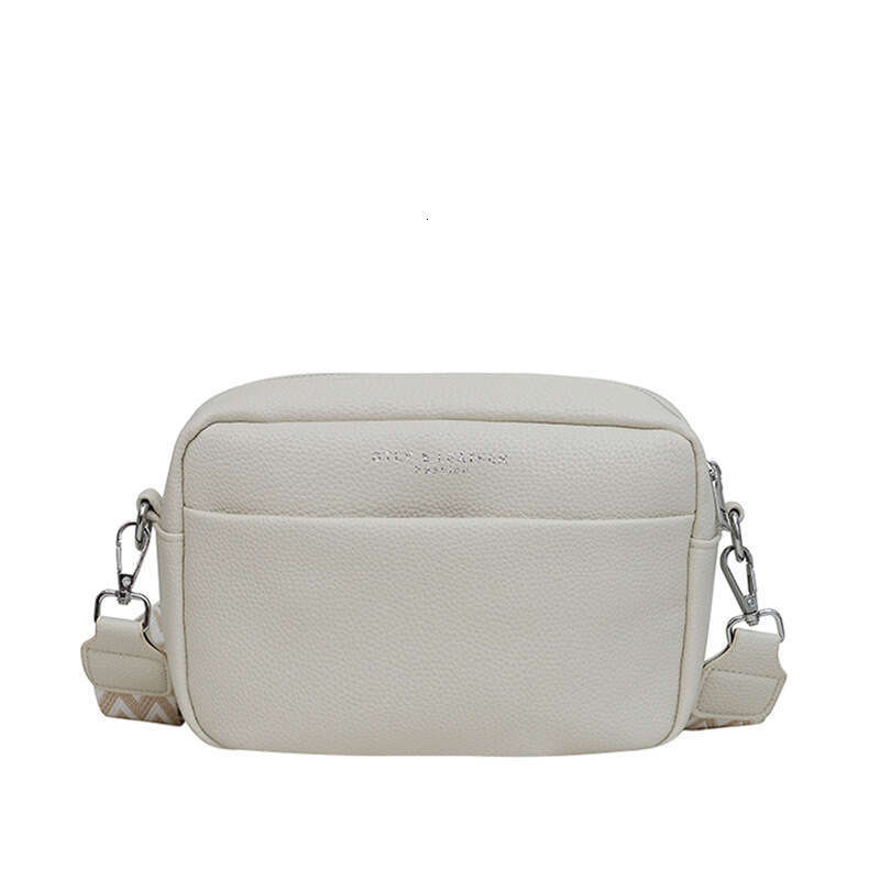 Solid color PU single 2024 new women's wide shoulder strap fashionable crossbody small square bag