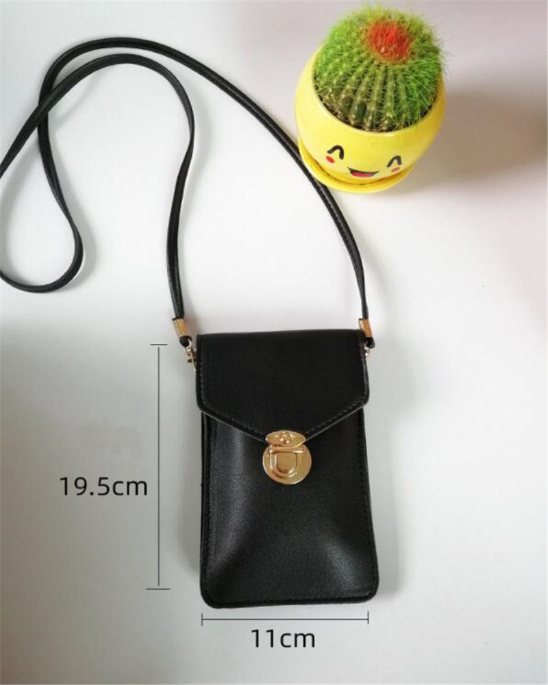Touch Screen PU Leather Mobile Phone Women Transparent Coin Purse Pocket Bag Outdoor Arm Shoulder Female Brand Smart Phone Bag