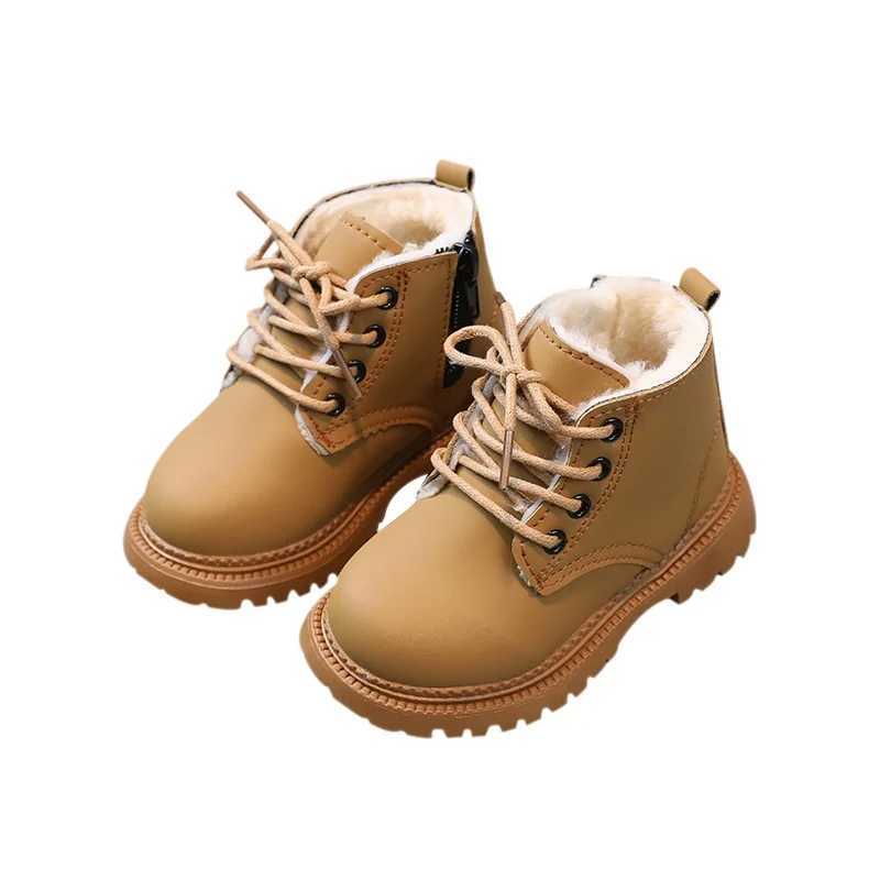 Boys And Girls British Sle Side Zipper Boots Childrens Winter Padded Warm Non-Slip Boots 2-10 Years Old Childrens ShoesXJ241206