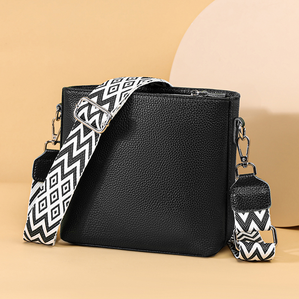 Genuine Leather Trendy Crossbody Bag Soft Designer Tote Bag with Guitar Strap Casual Shoulder Purse Satchel Purse