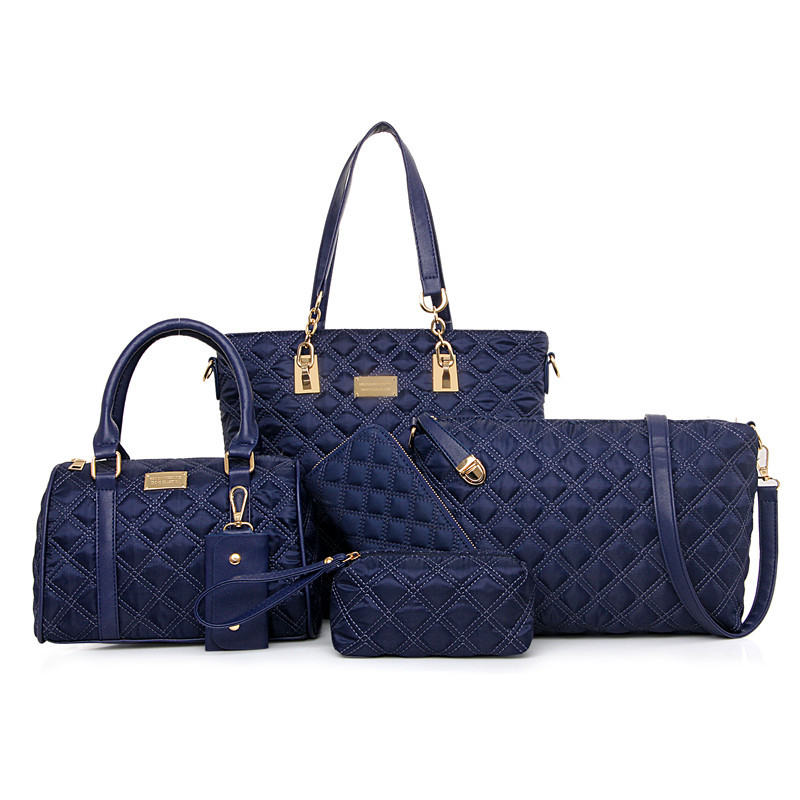 2023 Spring Women's Outdoor Six-Piece Set Zip Nylon Solid Color Travel Shoulder Crossbody Messenger Bag Mochila Bolsa Mujer