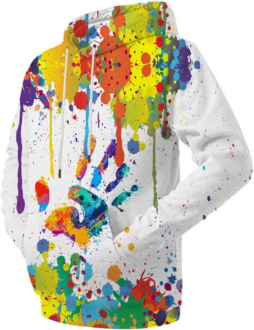 Hoodie for Mens Womens Unisex Colorful Graphic Hoodies 3D Print Cool Sweatshirt Cool Design with Pocket for Men and Women Graphic Cool colored pattern