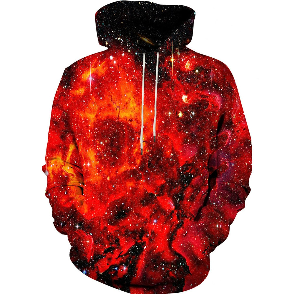 Hoodie for Mens Womens Unisex 3D Novelty Hoodies for Men Women Cool Graphic Pullover Sweatshirts with Pockets Graphic red