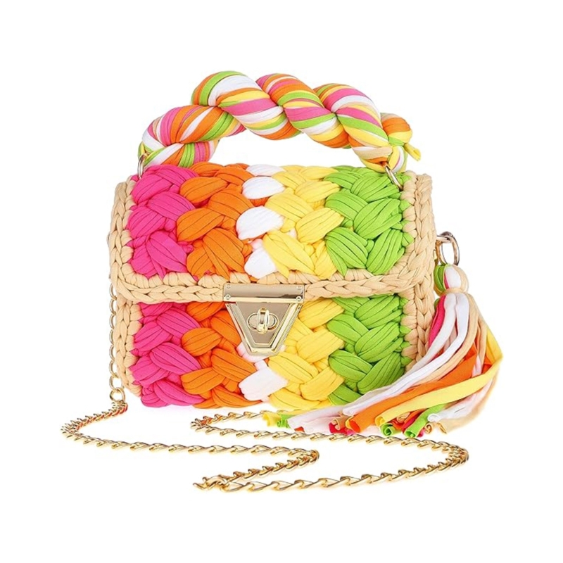 Casual Handbag Fashion Crossbody Bags Crochet Shoulder Bag Handmade Woven Trendy Tote for Women Girl Large Capacity