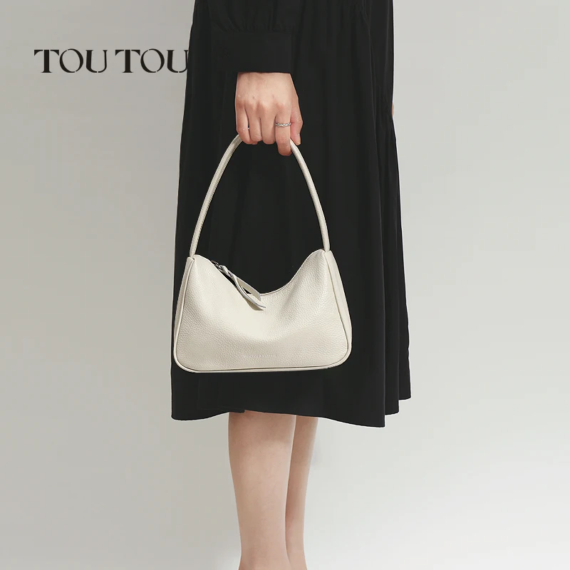 TOUTOU Genuine Leather Shoulder Bag Elegant and Fashionable Handbag Luxury Designer Purse for Daily Use