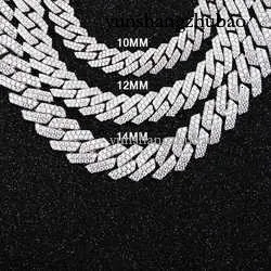 pass test 8-14mm fashion wide GRA moissanite dia gold Sterg Sier cuban k chain for Men Hip Hop necklace Free delivery to your doorstep