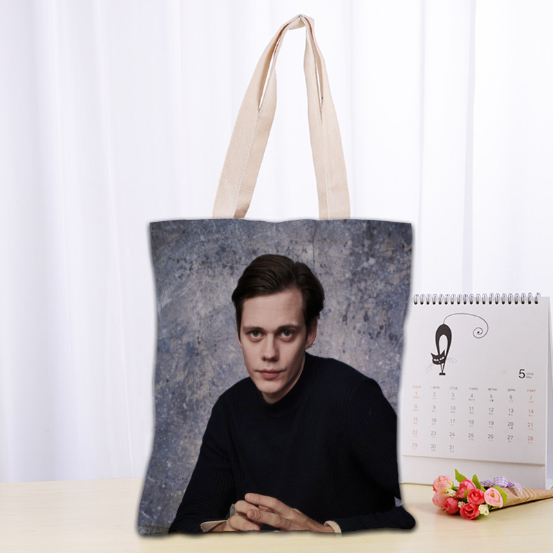 Custom Bill Skarsgard Tote Bag Reusable Women Canvas Shoulder Bag Handbag Shoulder Pouch Foldable Canvas Shopping Bags