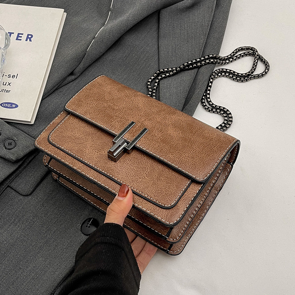 Women PU Shoulder Bag Designer Crossbody Bags Large Capacity Daily Sling Bag Solid Color with Chain Strap for Travel Vacation
