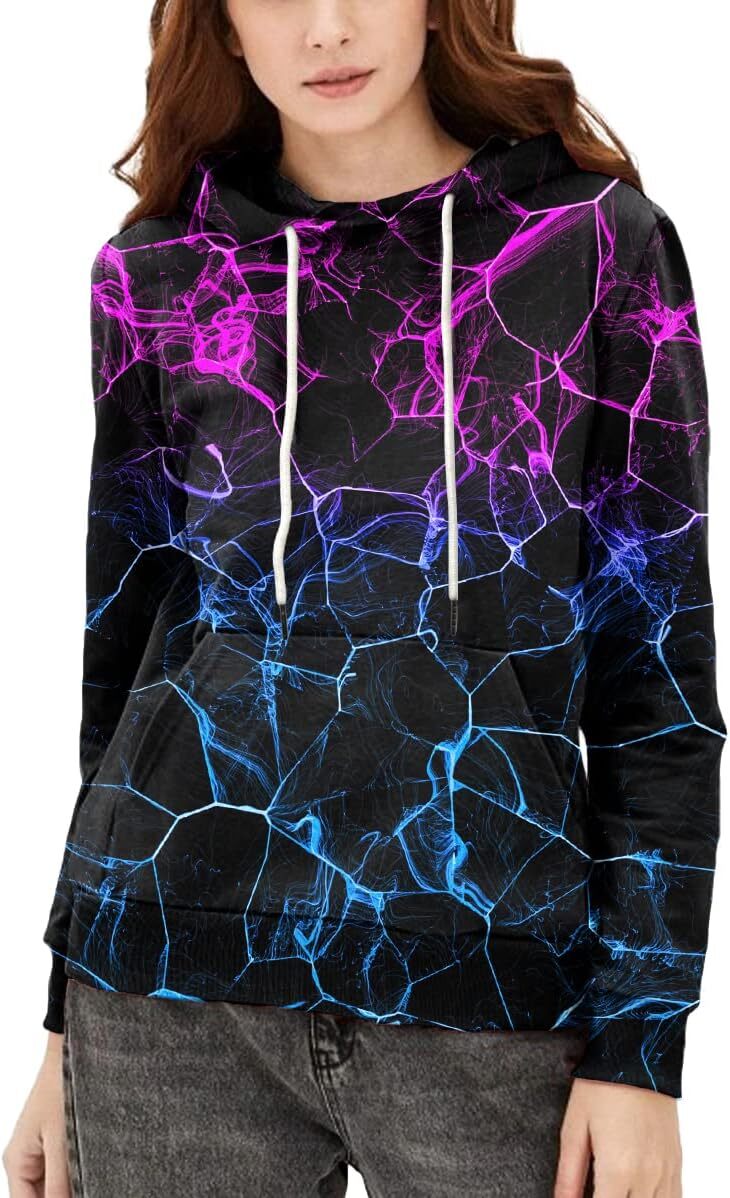 Hoodie for Mens Womens Unisex Colorful Graphic Hoodies 3D Print Cool Sweatshirt Cool Design with Pocket for Men and Women Graphic Fashion black