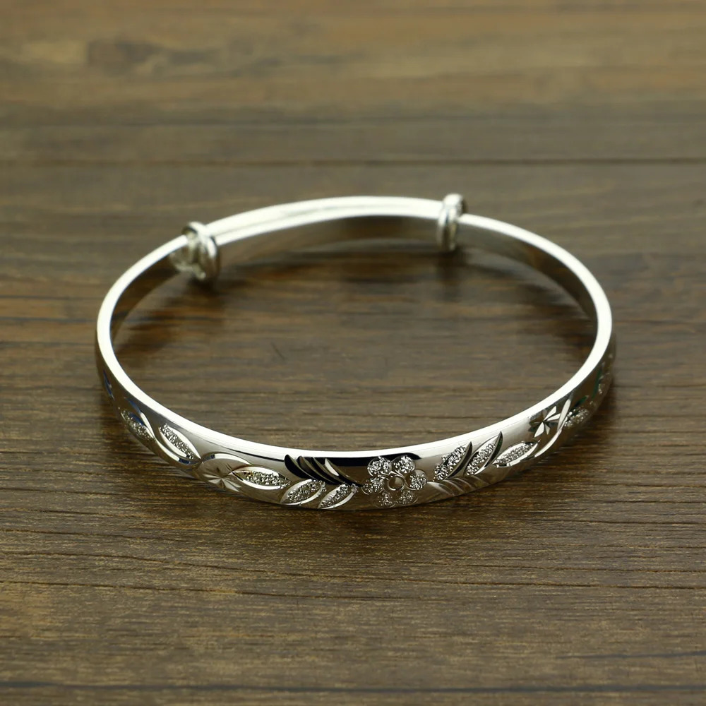 Womens 925 Silver Bracelet Bohemian Pattern Carving Bracelet Free Adjustment Exquisite Jewelry Pure Silver Bracelet Gift 241107