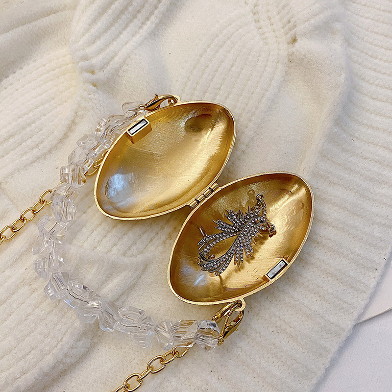 Mini Metal Decorate Sea Shell Lipstick Pack Women's Shoulder Bag Chain Bag Crossbody Handbag Fashion Female Shell Bag