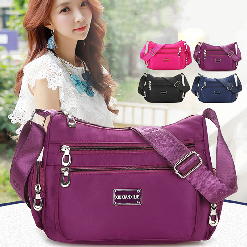 Fashion Women's Shoulder Messenger BagsWaterproof Nylon Oxford Crossbody Bag Handbags Brand Large Capacity Travel Bags Purse