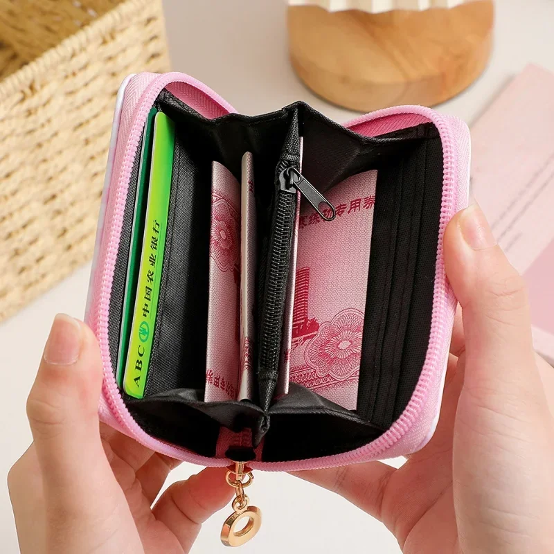 Student Mini Card Coin Purse Cartoon Zipper Kawaii Leather Women Coin Money Bags Fashion ID Business Credit Card Wallet Korean