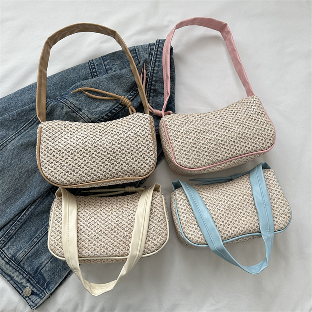 Women Straw Woven Bag Summer Beach Bags Large Capacity Fashion Woven Handbag All Matched Casual for Travel Beach Vacation