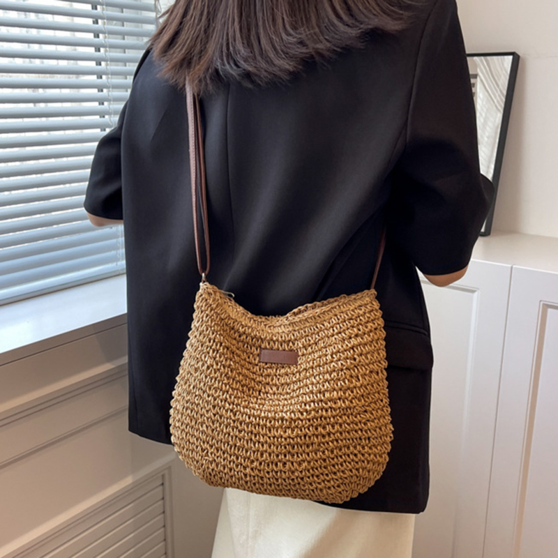 Ladies Crossbody Bag Fashion Straw Beach Holiday Shopping Woven Shoulder High-Capacity Handbag Messenger Purses For Women Bags