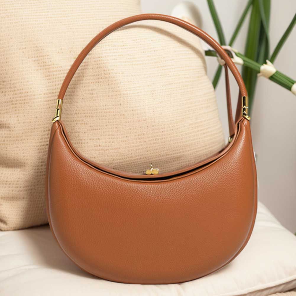 Trendy Half Moon Bag Leather Luxury Handbag Design Tote Bag for Women Shoulder Bag Female Chic Top Handle Ladies Casual Clutch