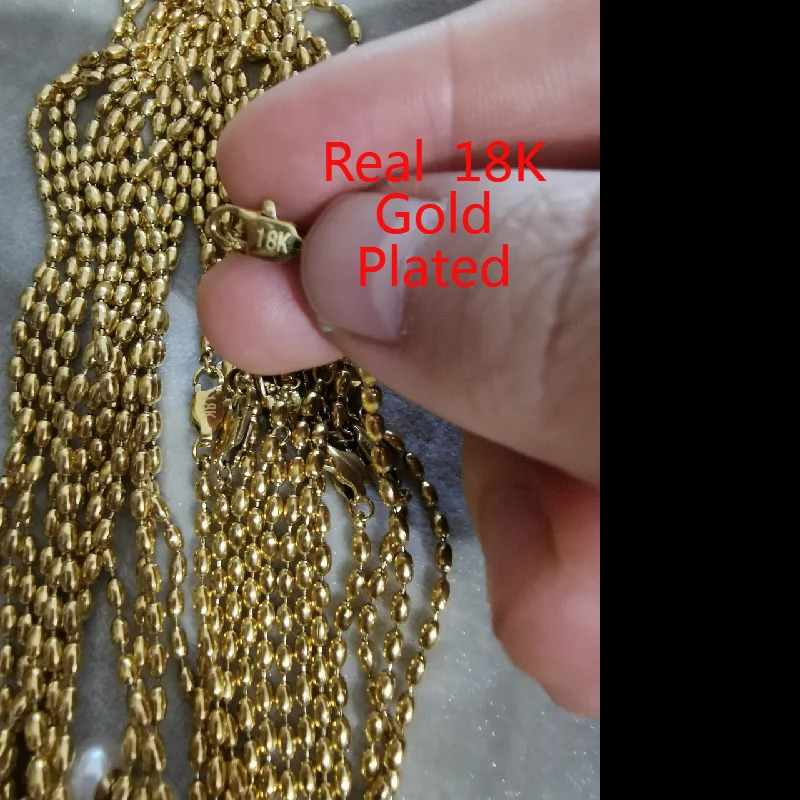 18K gold beads Chian natural freshwater pearl necklace T show runway dress rare INS Japan Korea 241107