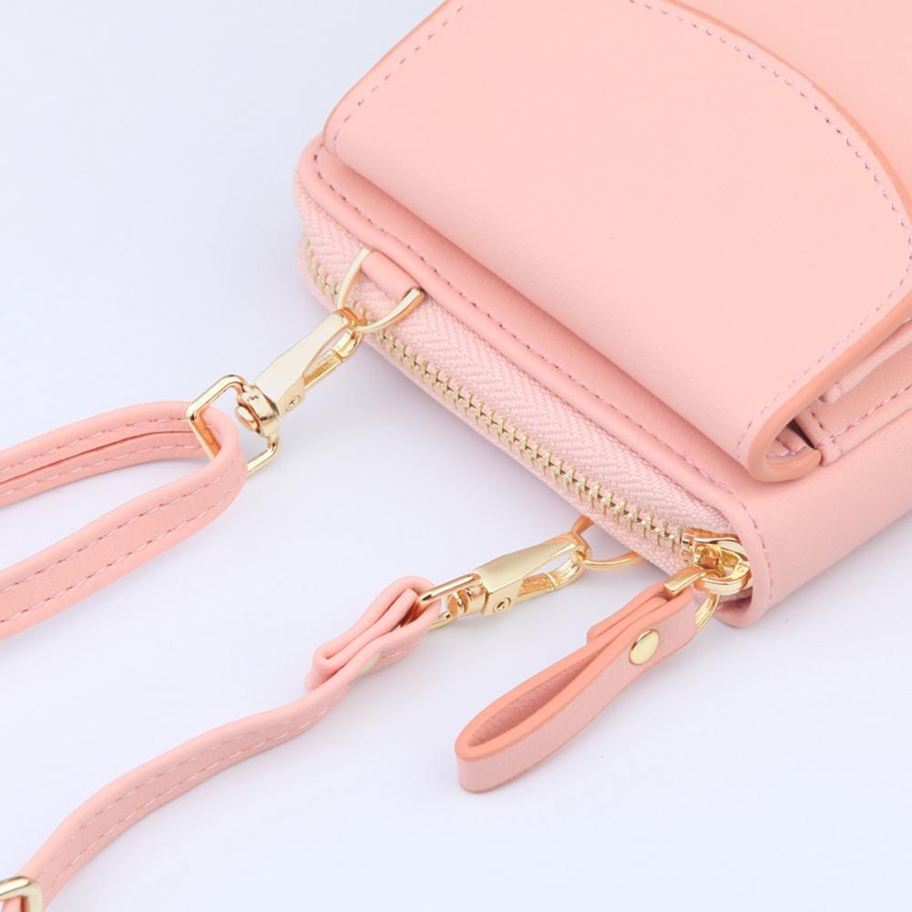 Faux Leather Shoulder Bag Vintage Women Fashion Large Capacity Clutch Phone Handbag Zipper Wallet Bag