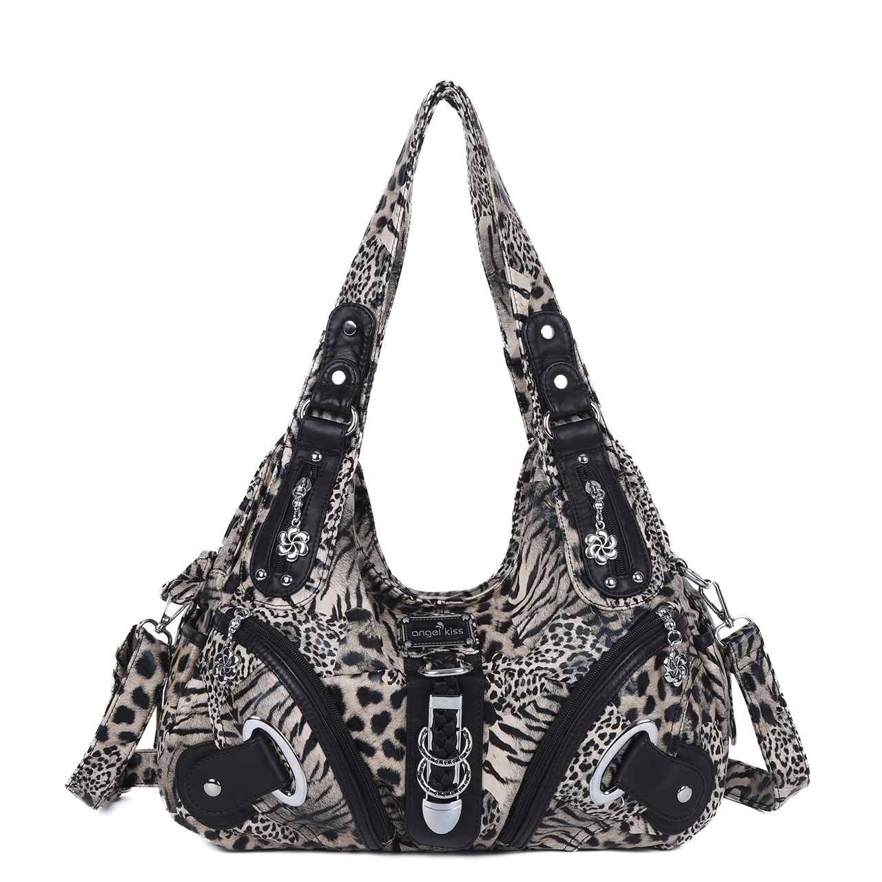 Angelkiss Women Handbags Leopard Bag Top-handle Handbag Fashion Satchel Dumpling Pack Shoulder Bag Tote Bag Hobos Large Purse