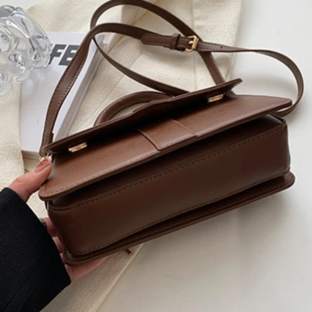 Pu Leather Shoulder Bag for Women Handbag Fashion Crossbody Bags Vintage Underarm Bag Square Satchel Сумка Женская 2024 Тренд