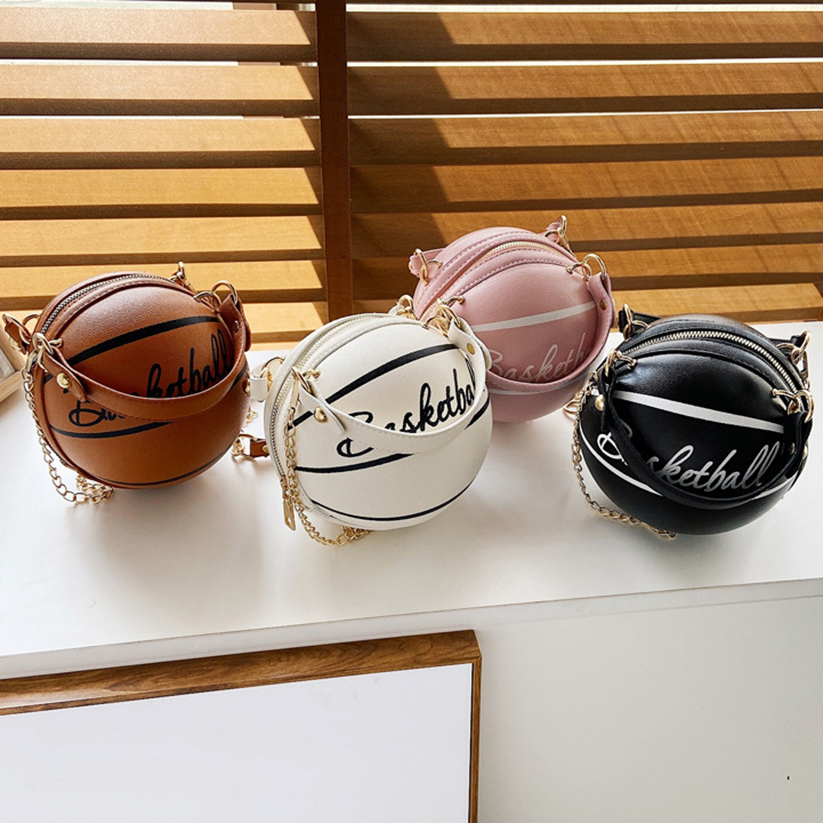 Women Ball Handbag Round Basketball Football Party Dress Faux Leather Crossbody Girls Coin Purse Shoulder Bag