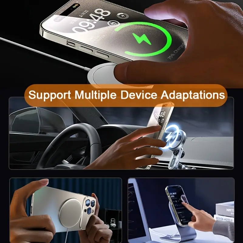 Luxury Glass Window MagSafe Compatible Case for iPhone 11/12/13/14/15 Pro Max Plus - Wireless Charging Ready, Shockproof PC Hard Cover (Drop Protectio
