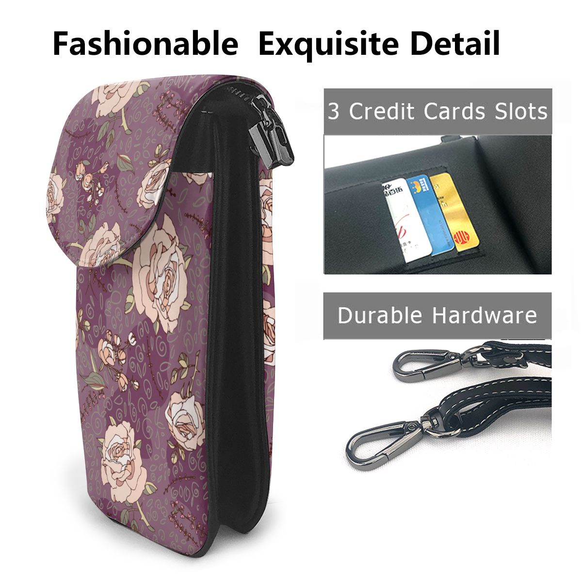 Flower Pattern Cross Body Bag Women Travel Shoulder Bag Female Purse Adjustable Strap PU Leather Handbag sac femme bolsos mujer