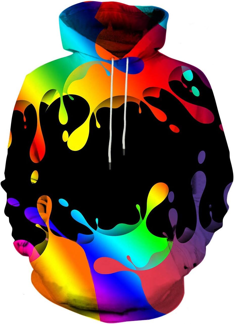 Hoodie for Mens Womens Unisex Graphic Hoodies 3D Cool Design Print Colorful Hooded Sweatshirt for Men and Women Graphic Trendy colored patterns