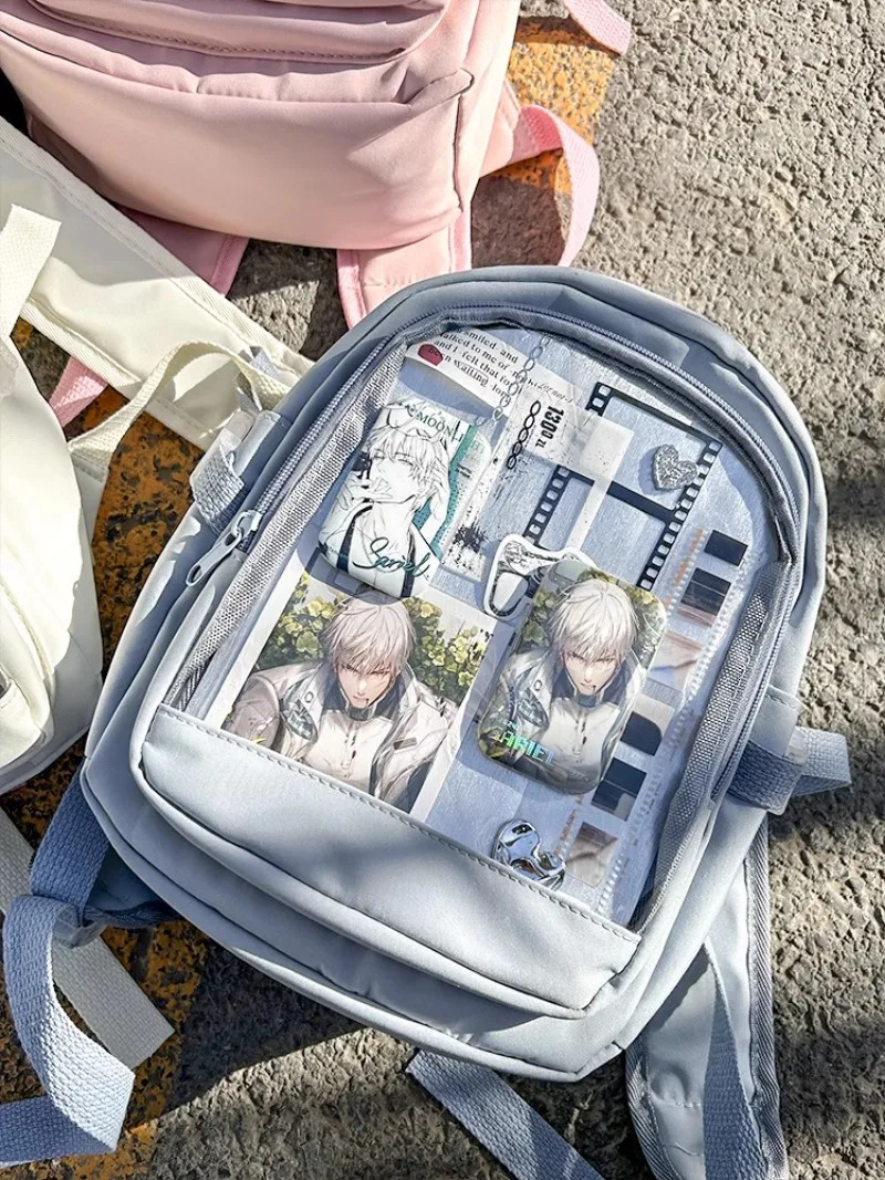 2024 Spring Ita Bag Sweet Transparent Backpack Canvas Japanese Women Cute Display School Bag Simple 241107