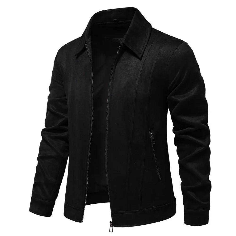 Fall-Winter 2024 lapel jacket Trend Mens jacket Outdoor mens suede coat 241107