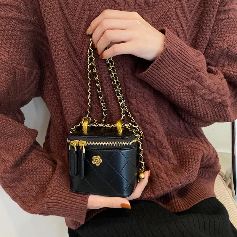 Mini Fashion Designer Pu Leather Women's Handbags Chain Casual Ladies Tote Female Black Bucket Women Shoulder Crossbody Bag