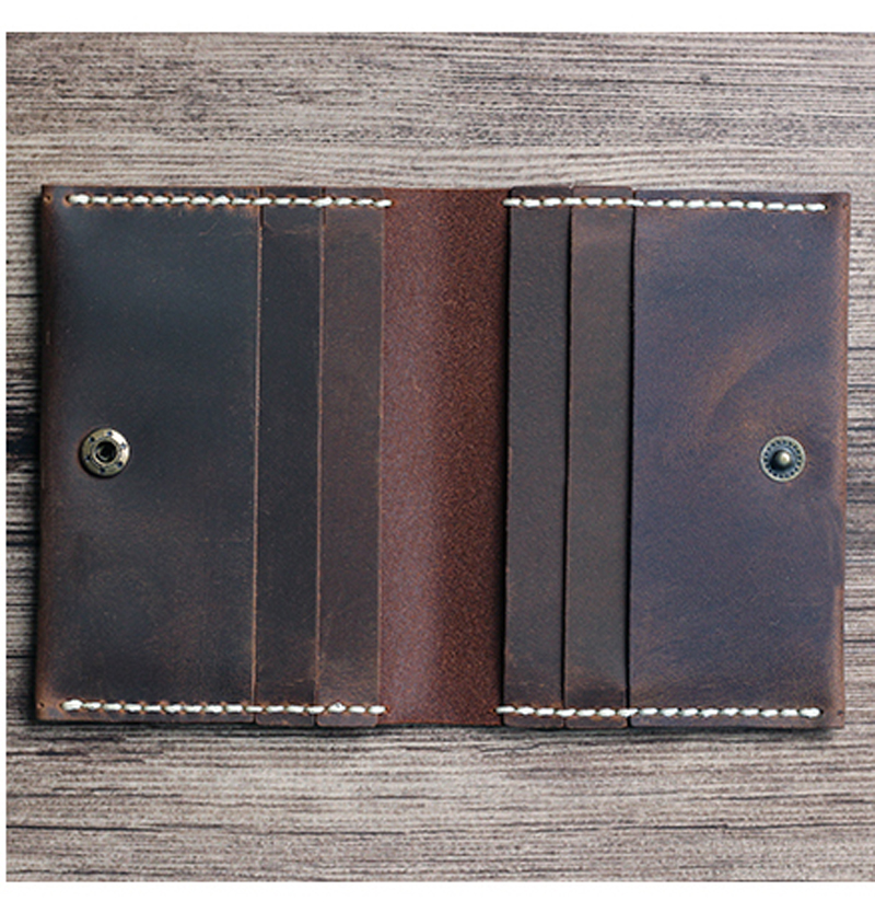 Handmade Vintage Genuine leather card holder men leather card wallet women card bag credit card ID holder business card case
