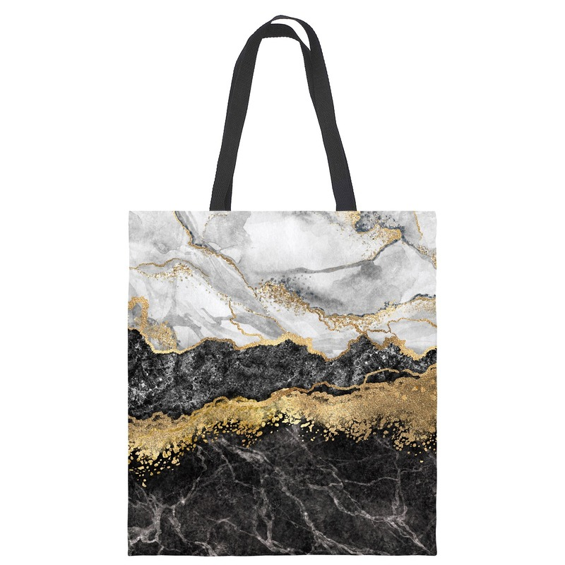 Marble Natural Texture Tote Bag Canvas Bag Imitation Marble Print Tote Bag