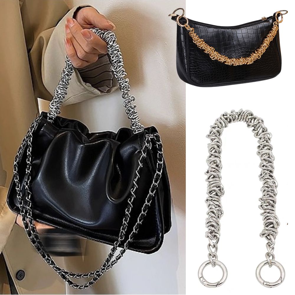 Exquisite Irregular Handbag Chain Metal Handle For Shoulder Bag Replacement Bag Parts Women Bag Accessories 35CM Short Bag Strap