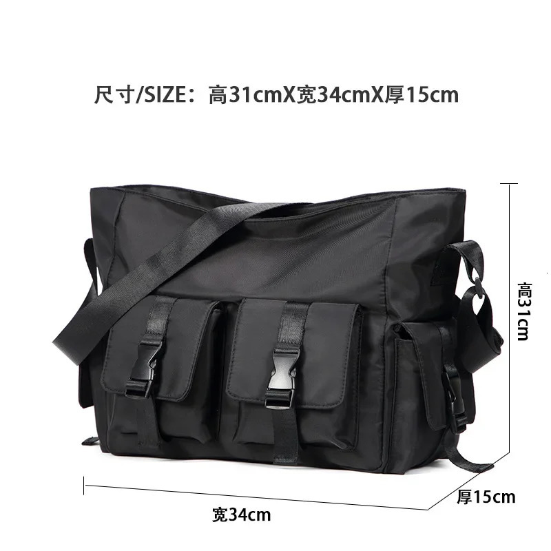 Casual Large Capacity Waterproof Messenger Shoulder Bag Men Crossbody School bag for Teenage Outdoor Man Black Big Travel Bags 241106
