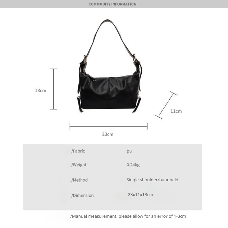 New Y2K Style Shoulder Bag Women Underarm Tote Bag Fashion Trendy Motorcycle Handbag Multi-pocket Shoulder for Girls Street Wear