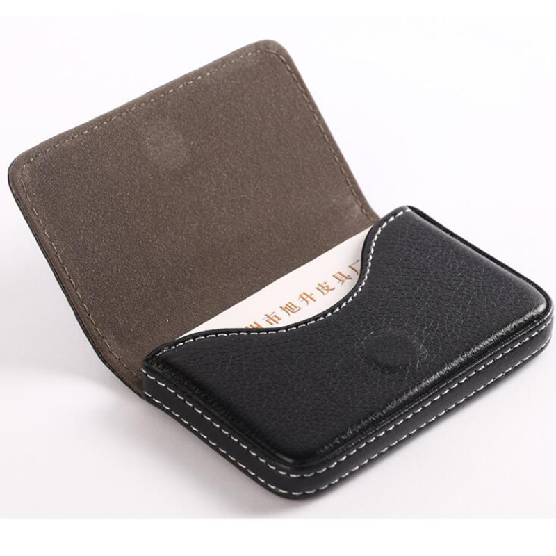 1pc Multicolor PU Card Box Magnetic Business Card Holder Men Women Fashion Credit Bank Card Case Solid Color ID Holders
