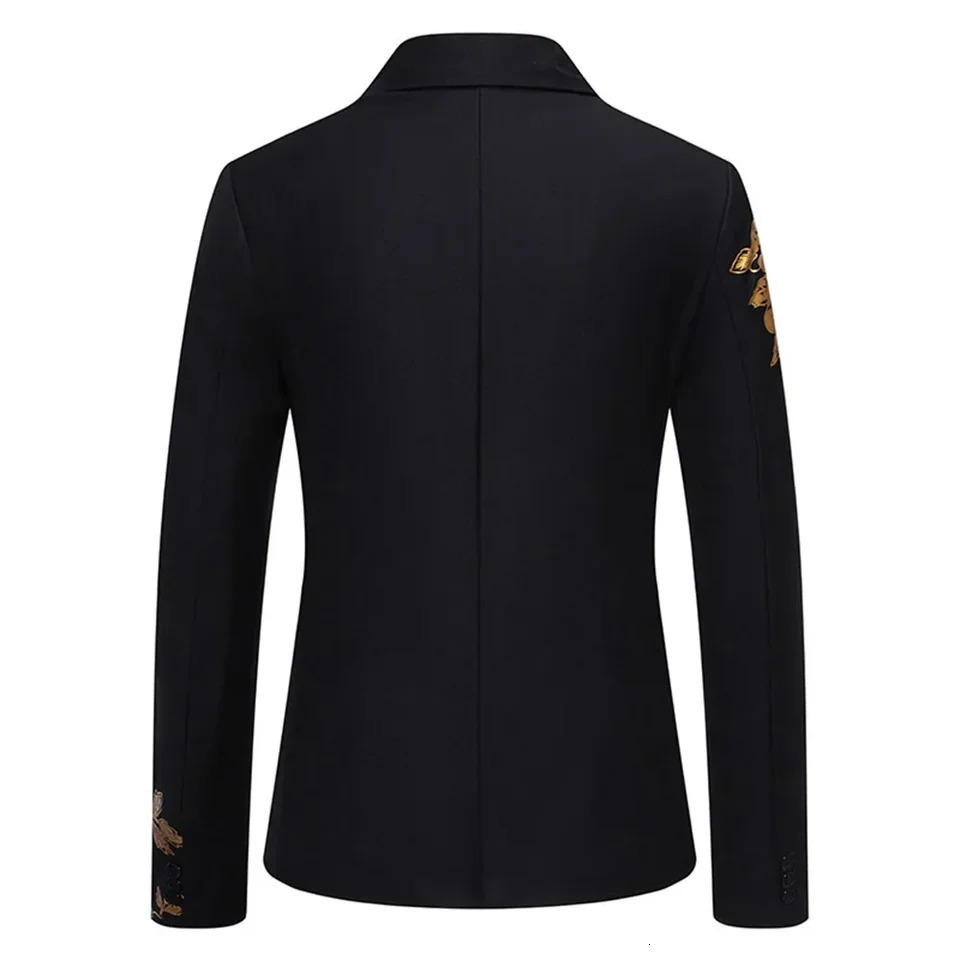 Blazer Mens Fashion Business Gentleman Business Paisley Gold Print English Wedding Leisure Reception Banquet Set 241106