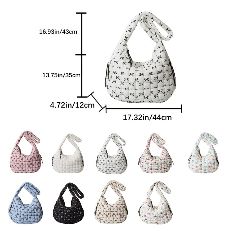 Womens large capacity cross shaped bag bedding shoulder bag fashion puff bag trend cloud bag 241106