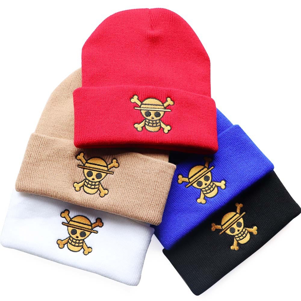 High quality design, Autumn/Winter Men's and Women's Cartoon Embroidery Knitted Hoodie Warm Anime Hat