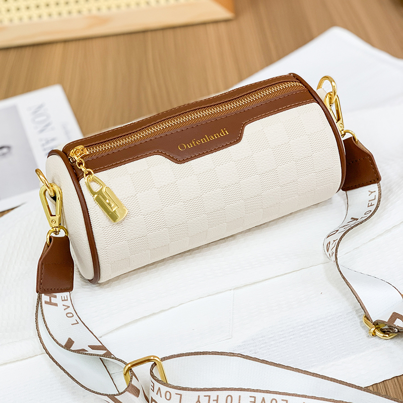 High Quality Leather Shoulder Messenger Bag For Women Fashion Cylinder Bag Luxury Female Handbag Ladies Crossbody Sac Purse New