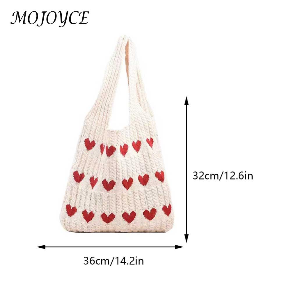 Women Lightweight Handbag Color Blocking Shoulder Storage Bag Large Capacity Crochet Satchel Bag Armpit Hobo Bag Commuting Bag