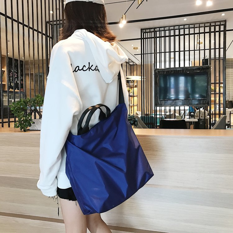 Multifunction Women Nylon Handbags Fashion Large Capacity Travel Bag Sports Shopping Shoulder Bags Black Blue Crossbody LW0156