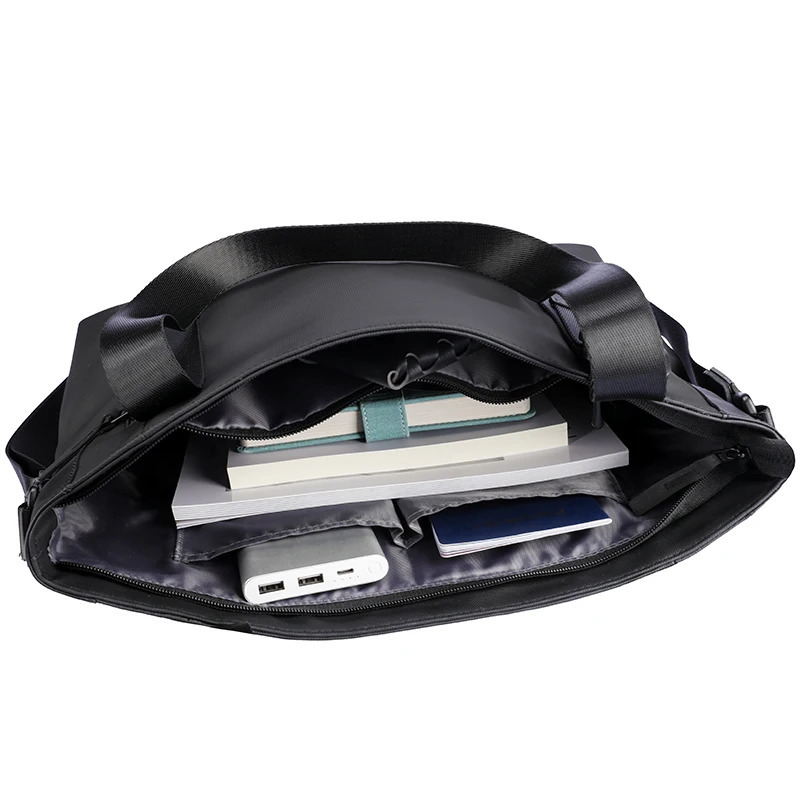 mark ryden multifunctional leather messenger bag men Black Crossbody Bag Large Capacity Stylish Men Shoulder 241106