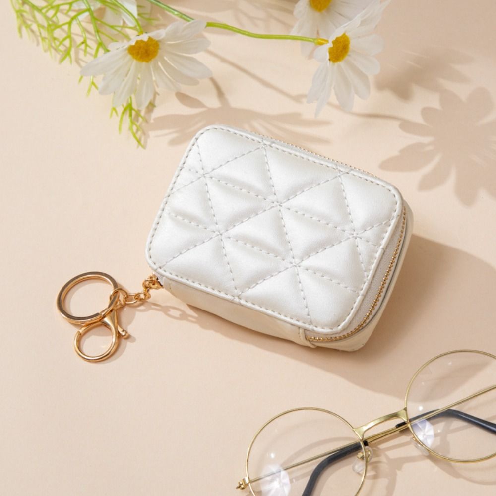 Bag Case For Travel Keychain Lipstick Bag Bag Decor Portable Lip Gloss Bag PU Leather Fashion Cosmetic Bag Women