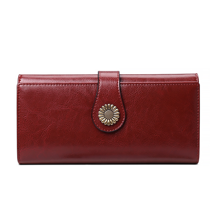 women's wallets genuine leather aesthetic Clutch bag girls RFID Anti theft brush folding Purse money Bag Coins Luxury Cardholder