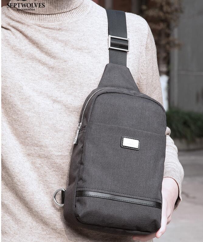 Men's Waist bag 2020 new earth tide leisure Oxford fabric bag single shoulder bag cross tide brand Septwolves male Satchel