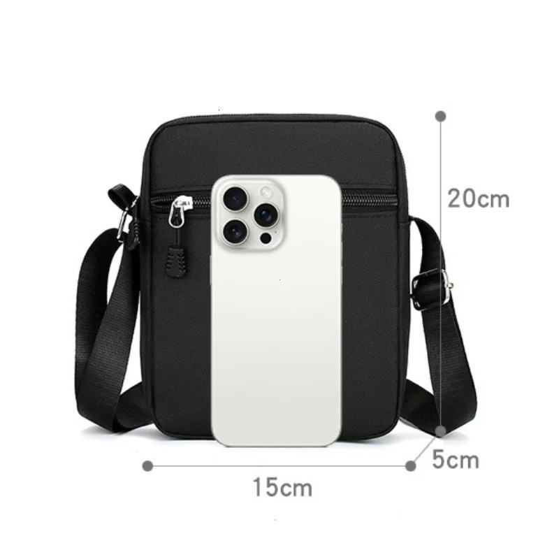 Oxford Shoulder Bag Durable Mini Black Mobile Phone Waist Pack Men Crossbody Bags Man Handbag bolso de mano 241106