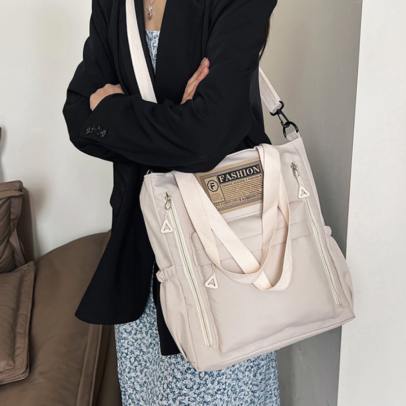 Newest Female Teens Students' Shoulder Bag Korean Style Contrast Color Handbag Stylish Nylon Korean Crossbody Shopping Bags